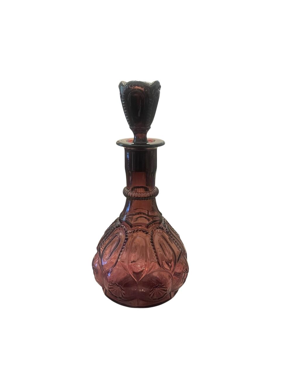 Vintage LE Smith Moon and Stars Amethyst Purple Decanter